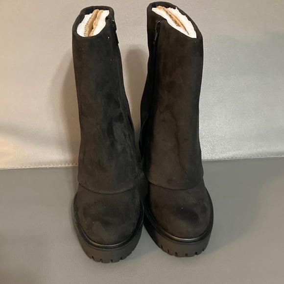 INC International Concepts Black Suede Heeled Boots - Picture 3 of 5